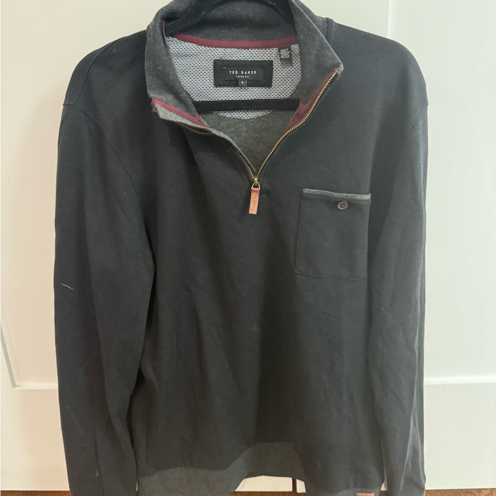 Ted Baker Charcoal Zip-Up Men's Sweater
